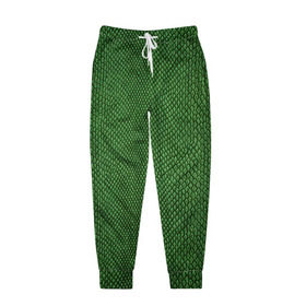Мужские брюки 3D с принтом Snake в Екатеринбурге, 100% полиэстер | манжеты по низу, эластичный пояс регулируется шнурком, по бокам два кармана без застежек, внутренняя часть кармана из мелкой сетки | зеленый | змея | кожа | текстура