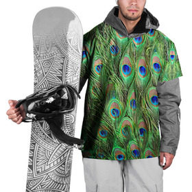 Накидка на куртку 3D с принтом Life is beautiful в Екатеринбурге, 100% полиэстер |  | Тематика изображения на принте: павлин | паттерн | перья | текстура