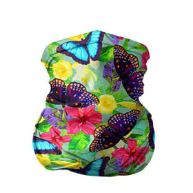 Бандана-труба 3D с принтом Summer Butterflies в Екатеринбурге, 100% полиэстер, ткань с особыми свойствами — Activecool | плотность 150‒180 г/м2; хорошо тянется, но сохраняет форму | бабочки | лето | пестрый | разноцветный