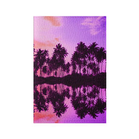 Обложка для паспорта матовая кожа с принтом Hawaii dream в Екатеринбурге, натуральная матовая кожа | размер 19,3 х 13,7 см; прозрачные пластиковые крепления | Тематика изображения на принте: гавайи | закат | пляж