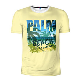 Мужская футболка 3D спортивная с принтом Palm beach в Екатеринбурге, 100% полиэстер с улучшенными характеристиками | приталенный силуэт, круглая горловина, широкие плечи, сужается к линии бедра | beach | party | summer | swag | trend | вечеринка | лето | популярное | сваг | свег | тренд | хит