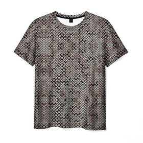 Мужская футболка 3D с принтом Кольчуга в Екатеринбурге, 100% полиэфир | прямой крой, круглый вырез горловины, длина до линии бедер | броня | железо | металл | текстура