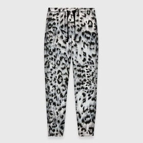 Мужские брюки 3D с принтом White Jaguar в Екатеринбурге, 100% полиэстер | манжеты по низу, эластичный пояс регулируется шнурком, по бокам два кармана без застежек, внутренняя часть кармана из мелкой сетки | барс | леопард | ягуар