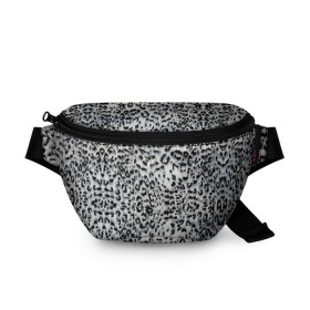 Поясная сумка 3D с принтом White Jaguar в Екатеринбурге, 100% полиэстер | плотная ткань, ремень с регулируемой длиной, внутри несколько карманов для мелочей, основное отделение и карман с обратной стороны сумки застегиваются на молнию | барс | леопард | ягуар