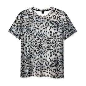 Мужская футболка 3D с принтом White Jaguar в Екатеринбурге, 100% полиэфир | прямой крой, круглый вырез горловины, длина до линии бедер | барс | леопард | ягуар