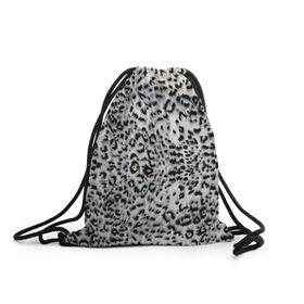 Рюкзак-мешок 3D с принтом White Jaguar в Екатеринбурге, 100% полиэстер | плотность ткани — 200 г/м2, размер — 35 х 45 см; лямки — толстые шнурки, застежка на шнуровке, без карманов и подкладки | Тематика изображения на принте: барс | леопард | ягуар