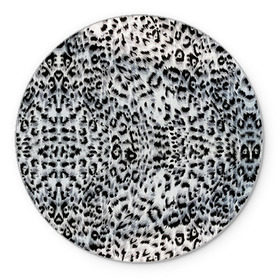 Коврик круглый с принтом White Jaguar в Екатеринбурге, резина и полиэстер | круглая форма, изображение наносится на всю лицевую часть | барс | леопард | ягуар