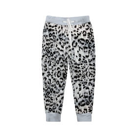 Детские брюки 3D с принтом White Jaguar в Екатеринбурге, 100% полиэстер | манжеты по низу, эластичный пояс регулируется шнурком, по бокам два кармана без застежек, внутренняя часть кармана из мелкой сетки | барс | леопард | ягуар