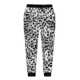Женские брюки 3D с принтом White Jaguar в Екатеринбурге, полиэстер 100% | прямой крой, два кармана без застежек по бокам, с мягкой трикотажной резинкой на поясе и по низу штанин. В поясе для дополнительного комфорта — широкие завязки | барс | леопард | ягуар