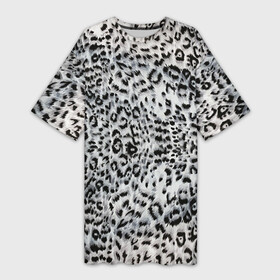 Платье-футболка 3D с принтом White Jaguar в Екатеринбурге,  |  | барс | леопард | ягуар