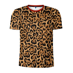 Мужская футболка 3D спортивная с принтом Jaguar в Екатеринбурге, 100% полиэстер с улучшенными характеристиками | приталенный силуэт, круглая горловина, широкие плечи, сужается к линии бедра | Тематика изображения на принте: оцелот | пума | текстура | ягуар