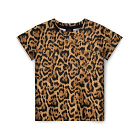 Детская футболка 3D с принтом Jaguar в Екатеринбурге, 100% гипоаллергенный полиэфир | прямой крой, круглый вырез горловины, длина до линии бедер, чуть спущенное плечо, ткань немного тянется | оцелот | пума | текстура | ягуар
