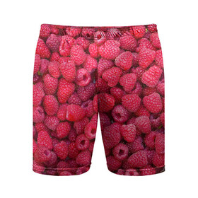 Мужские шорты 3D спортивные с принтом Малинки в Екатеринбурге,  |  | raspberry | летняя | ягодн