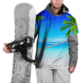 Накидка на куртку 3D с принтом Лазурный берег в Екатеринбурге, 100% полиэстер |  | Тематика изображения на принте: берег | лето | море | океан | отдых | пальма | песок