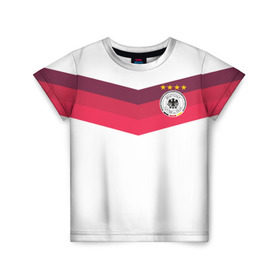 Детская футболка 3D с принтом Сборная Германии по футболу в Екатеринбурге, 100% гипоаллергенный полиэфир | прямой крой, круглый вырез горловины, длина до линии бедер, чуть спущенное плечо, ткань немного тянется | Тематика изображения на принте: germany
