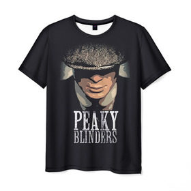 Мужская футболка 3D с принтом Peaky Blinders 5 в Екатеринбурге, 100% полиэфир | прямой крой, круглый вырез горловины, длина до линии бедер | peaky blinders | козырьки | козырьки сериал | острые козырьки | томас шелби