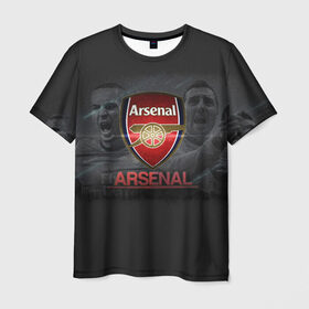 Мужская футболка 3D с принтом Arsenal. Fly Emirates в Екатеринбурге, 100% полиэфир | прямой крой, круглый вырез горловины, длина до линии бедер | арсенал