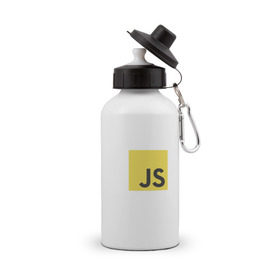 Бутылка спортивная с принтом JS return true, в Екатеринбурге, металл | емкость — 500 мл, в комплекте две пластиковые крышки и карабин для крепления | javascript | js | программист