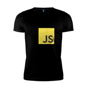 Мужская футболка премиум с принтом JS return true, в Екатеринбурге, 92% хлопок, 8% лайкра | приталенный силуэт, круглый вырез ворота, длина до линии бедра, короткий рукав | Тематика изображения на принте: javascript | js | программист