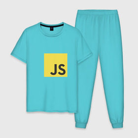 Мужская пижама хлопок с принтом JS return true, (black) в Екатеринбурге, 100% хлопок | брюки и футболка прямого кроя, без карманов, на брюках мягкая резинка на поясе и по низу штанин
 | Тематика изображения на принте: javascript | js | программист