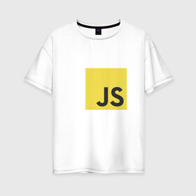 Женская футболка хлопок Oversize с принтом JS return true (black) в Екатеринбурге, 100% хлопок | свободный крой, круглый ворот, спущенный рукав, длина до линии бедер
 | javascript | js | программист