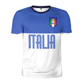 Мужская футболка 3D спортивная с принтом Сборная Италии по футболу в Екатеринбурге, 100% полиэстер с улучшенными характеристиками | приталенный силуэт, круглая горловина, широкие плечи, сужается к линии бедра | европы | италия