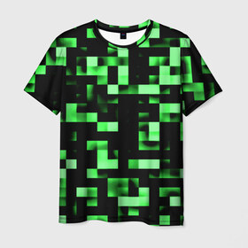 Мужская футболка 3D с принтом Тетрис в Екатеринбурге, 100% полиэфир | прямой крой, круглый вырез горловины, длина до линии бедер | квадрат | кубики | текстуры