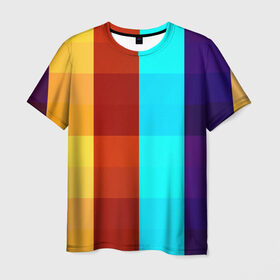 Мужская футболка 3D с принтом Цветные кубики в Екатеринбурге, 100% полиэфир | прямой крой, круглый вырез горловины, длина до линии бедер | квадраты | плитка | разноцветные