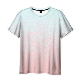 Мужская футболка 3D с принтом Pink Blue Gradient в Екатеринбурге, 100% полиэфир | прямой крой, круглый вырез горловины, длина до линии бедер | blu | gradient | pink | голубое | градиент | розовое