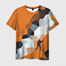 Мужская футболка 3D с принтом CS GO Asiimov camouflage в Екатеринбурге, 100% полиэфир | прямой крой, круглый вырез горловины, длина до линии бедер | counter strike | камуфляж