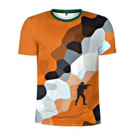 Мужская футболка 3D спортивная с принтом CS GO Asiimov camouflage в Екатеринбурге, 100% полиэстер с улучшенными характеристиками | приталенный силуэт, круглая горловина, широкие плечи, сужается к линии бедра | counter strike | камуфляж