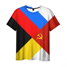 Мужская футболка 3D с принтом Вечная Россия в Екатеринбурге, 100% полиэфир | прямой крой, круглый вырез горловины, длина до линии бедер | патриот | россия | русь | триколор | флаг | я русский