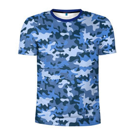 Мужская футболка 3D спортивная с принтом Камуфляж в Екатеринбурге, 100% полиэстер с улучшенными характеристиками | приталенный силуэт, круглая горловина, широкие плечи, сужается к линии бедра | Тематика изображения на принте: camo | авиация | ввс | камо | самолёты | синий