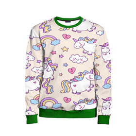 Детский свитшот 3D с принтом Радужные Единорожки в Екатеринбурге, 100% полиэстер | свободная посадка, прямой крой, мягкая тканевая резинка на рукавах и понизу свитшота | unicorn | белый | единорог | лошадь | облако | радуга | розовый | сердце | улыбка | фиолетовый | цвет