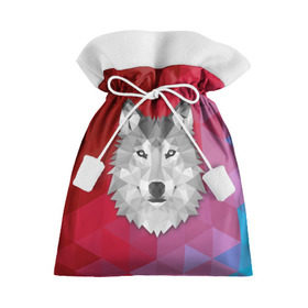 Подарочный 3D мешок с принтом Полигональный волк в Екатеринбурге, 100% полиэстер | Размер: 29*39 см | волк | полигоны