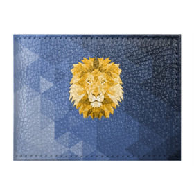 Обложка для студенческого билета с принтом Полигональный Лев в Екатеринбурге, натуральная кожа | Размер: 11*8 см; Печать на всей внешней стороне | лев | полигоны