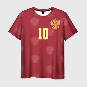 Мужская футболка 3D с принтом Федор Смолов в Екатеринбурге, 100% полиэфир | прямой крой, круглый вырез горловины, длина до линии бедер | Тематика изображения на принте: 10 | smolov | краснодар | россии | россия | рф | сборная | футбол