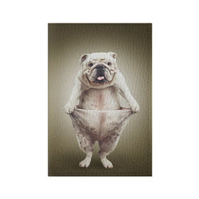 Обложка для паспорта матовая кожа с принтом Бульдог английский в Екатеринбурге, натуральная матовая кожа | размер 19,3 х 13,7 см; прозрачные пластиковые крепления | animals | breed | dog | english bulldog | funny | joke | pants | surrealism | бульдог английский | животное | порода | прикол | собака | сюрреализм | шутка