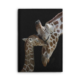 Обложка для автодокументов с принтом Жирафы в Екатеринбурге, натуральная кожа |  размер 19,9*13 см; внутри 4 больших “конверта” для документов и один маленький отдел — туда идеально встанут права | Тематика изображения на принте: africa | animals | baby | child | family | giraffes | head | mother | африка | головы | животные | жирафы | любовь | малыш | мама | ребенок | семья