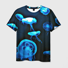 Мужская футболка 3D с принтом Meduse в Екатеринбурге, 100% полиэфир | прямой крой, круглый вырез горловины, длина до линии бедер | вода | медузы | море | морские | океан