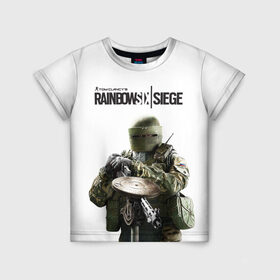Детская футболка 3D с принтом Rainbow Six Siege в Екатеринбурге, 100% гипоаллергенный полиэфир | прямой крой, круглый вырез горловины, длина до линии бедер, чуть спущенное плечо, ткань немного тянется | Тематика изображения на принте: rainbow six | tom clancy’s