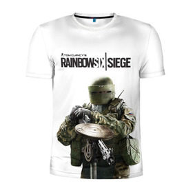 Мужская футболка 3D спортивная с принтом Rainbow Six Siege в Екатеринбурге, 100% полиэстер с улучшенными характеристиками | приталенный силуэт, круглая горловина, широкие плечи, сужается к линии бедра | rainbow six | tom clancy’s