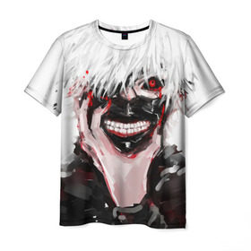 Мужская футболка 3D с принтом Tokyo Ghoul в Екатеринбурге, 100% полиэфир | прямой крой, круглый вырез горловины, длина до линии бедер | anime | ghoul | tokyo | tokyo ghoul | гуль
