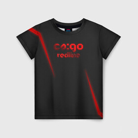 Детская футболка 3D с принтом cs:go - Red Line (Красная линия) в Екатеринбурге, 100% гипоаллергенный полиэфир | прямой крой, круглый вырез горловины, длина до линии бедер, чуть спущенное плечо, ткань немного тянется | cs | csgo | go | кс | линия | цвет