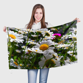 Флаг 3D с принтом Ромашки в Екатеринбурге, 100% полиэстер | плотность ткани — 95 г/м2, размер — 67 х 109 см. Принт наносится с одной стороны | желтая | лепесток | природа | ромашка | цветок | яркая