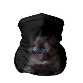 Бандана-труба 3D с принтом Чёрный котёнок в Екатеринбурге, 100% полиэстер, ткань с особыми свойствами — Activecool | плотность 150‒180 г/м2; хорошо тянется, но сохраняет форму | киска | кот | кошка