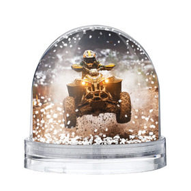 Снежный шар с принтом Квадроцикл в Екатеринбурге, Пластик | Изображение внутри шара печатается на глянцевой фотобумаге с двух сторон | гонки | гонщик | грязь | квадроцикл | колеса | мотоцикл
