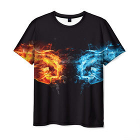 Мужская футболка 3D с принтом Кулаки в Екатеринбурге, 100% полиэфир | прямой крой, круглый вырез горловины, длина до линии бедер | Тематика изображения на принте: вода | кулаки | огонь | руки