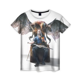 Женская футболка 3D с принтом The Witcher в Екатеринбурге, 100% полиэфир ( синтетическое хлопкоподобное полотно) | прямой крой, круглый вырез горловины, длина до линии бедер | witcher | ведьмак | геральт