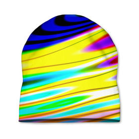 Шапка 3D с принтом Волны красок в Екатеринбурге, 100% полиэстер | универсальный размер, печать по всей поверхности изделия | Тематика изображения на принте: разводы | цветной | яркий